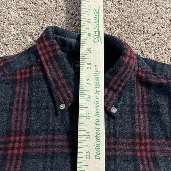 Woolshire Mens Shirt XL Red Plaid Wool Blend Flannel Button Up Long Sleeve VTG - Picture 7 of 7